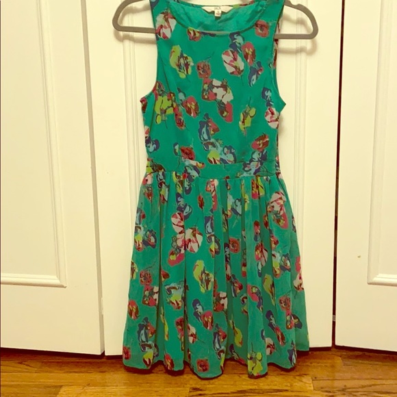 nordstrom green floral dress